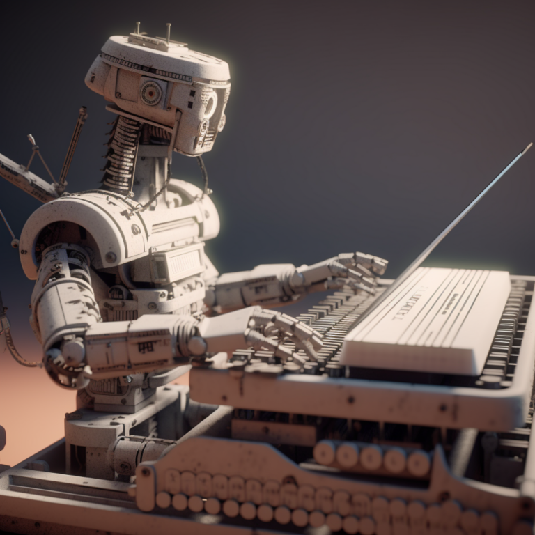 AI bot writing content - an interpretation by midjourney AI